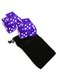 Set of 10 Six Sided Square Translucent 16mm D6 Dice - Purple with White Pip Die